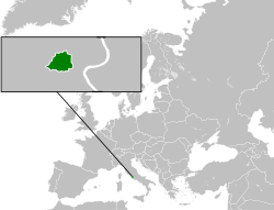 Location of  Vatican City  (green)in Europe  (dark grey)  –  [Legend]