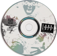 A Compact disc with "L.A.P.D." written on it, and is a silver/white CD.