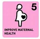 Logo depicting pregnant woman, used in Millenium Development Goal 5, maternal health