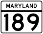 Maryland Route 189 marker