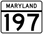 Maryland Route 197 marker