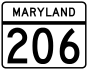 Maryland Route 206 marker