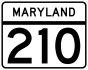 Maryland Route 210 marker