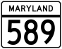 Maryland Route 589 marker
