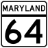 Maryland Route 64 marker