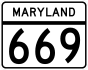 Maryland Route 669 marker