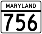 Maryland Route 756 marker