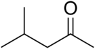 Skeletal formula of methyl isobutyl ketone