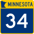 Trunk Highway 34 marker
