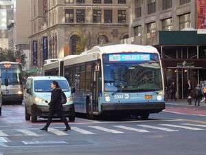 A bus on the M23 route in New York City