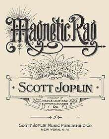 Magnetic Rag Cover page with the title in large blank lettering and underneath the name of the composer, Scott Joplin