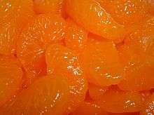 Canned and peeled mandarin orange segments