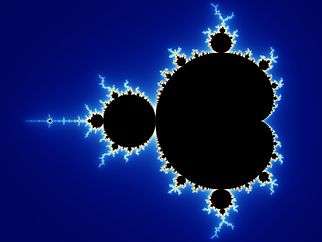 An complex black shape on a blue background.