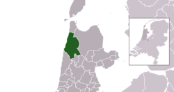 Highlighted position of Schagen in a municipal map of North Holland
