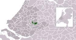 Highlighted position of Bergambacht in a municipal map of South Holland
