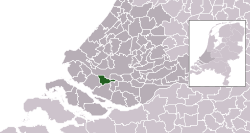 Highlighted position of Spijkenisse in a municipal map of South Holland
