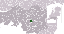 Highlighted position of Best in a municipal map of North Brabant