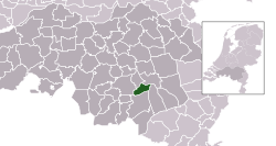 Highlighted position of Geldrop-Mierlo in a municipal map of North Brabant