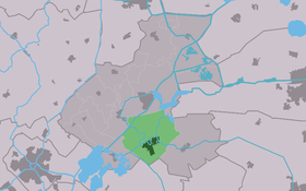 Highlighted position of Nes in a municipal map of Friesland