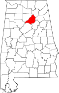 Map of Alabama highlighting Blount County