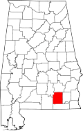 State map highlighting Coffee County