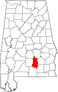Map of Alabama highlighting Crenshaw County