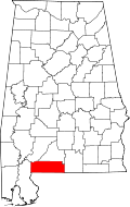 State map highlighting Escambia County