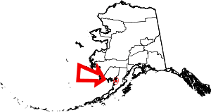 Map of Alaska highlighting Bristol Bay Borough