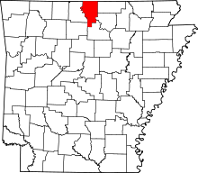State map highlighting Baxter County