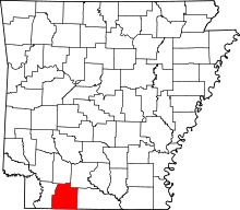 Map of Arkansas highlighting Columbia County