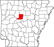 Map of Arkansas highlighting Conway County