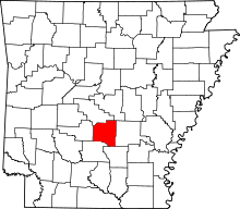 Map of Arkansas highlighting Grant County