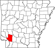 Map of Arkansas highlighting Hempstead County