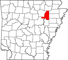 Map of Arkansas highlighting Jackson County