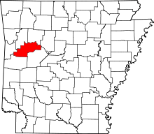 Map of Arkansas highlighting Logan County
