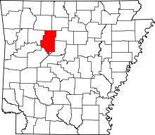 Map of Arkansas highlighting Pope County