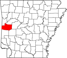 Map of Arkansas highlighting Scott County