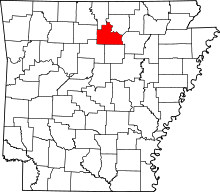 Map of Arkansas highlighting Stone County