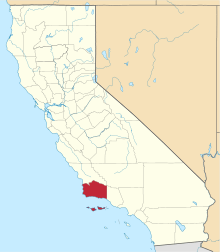 State map highlighting Santa Barbara County