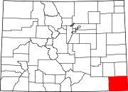 State map highlighting Baca County