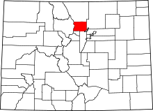 State map highlighting Boulder County