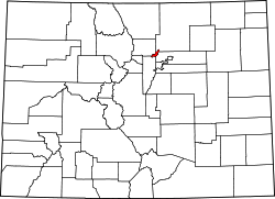 State map highlighting City and County of Broomfield