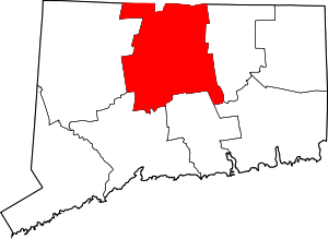 State map highlighting Hartford County
