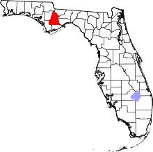 A state map highlighting Liberty County in the northwestern part of the state. It is large in size.
