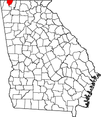 Map of Georgia highlighting Catoosa County