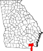 State map highlighting Charlton County