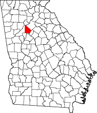Map of Georgia highlighting DeKalb County
