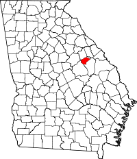 State map highlighting Glascock County