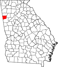 State map highlighting Haralson County