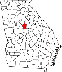 Map of Georgia highlighting Jasper County